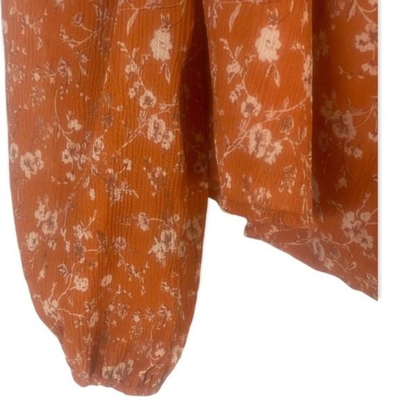 ASTR The Label Nordstrom Long Sleeve Sweetheart Top Rust Multi Floral XL NWT - Picture 9 of 12